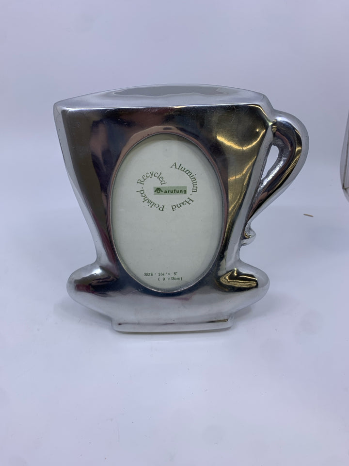 ALUMINUM COFFEE CUP PHOTO FRAME.