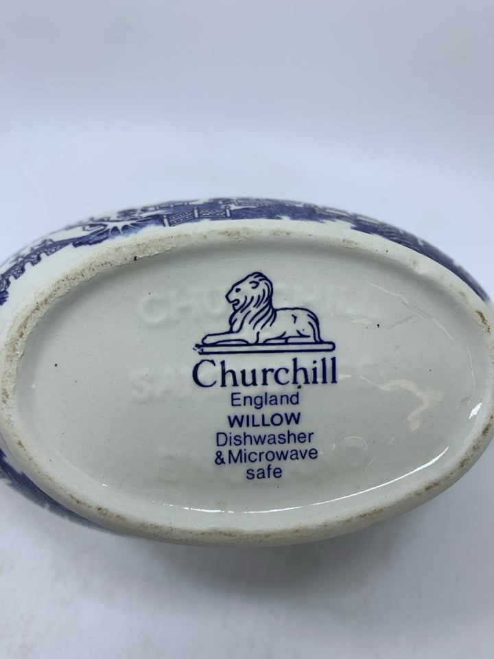 30PC CHURCHILL BLUE WILLOW SET SERV FOR 6.