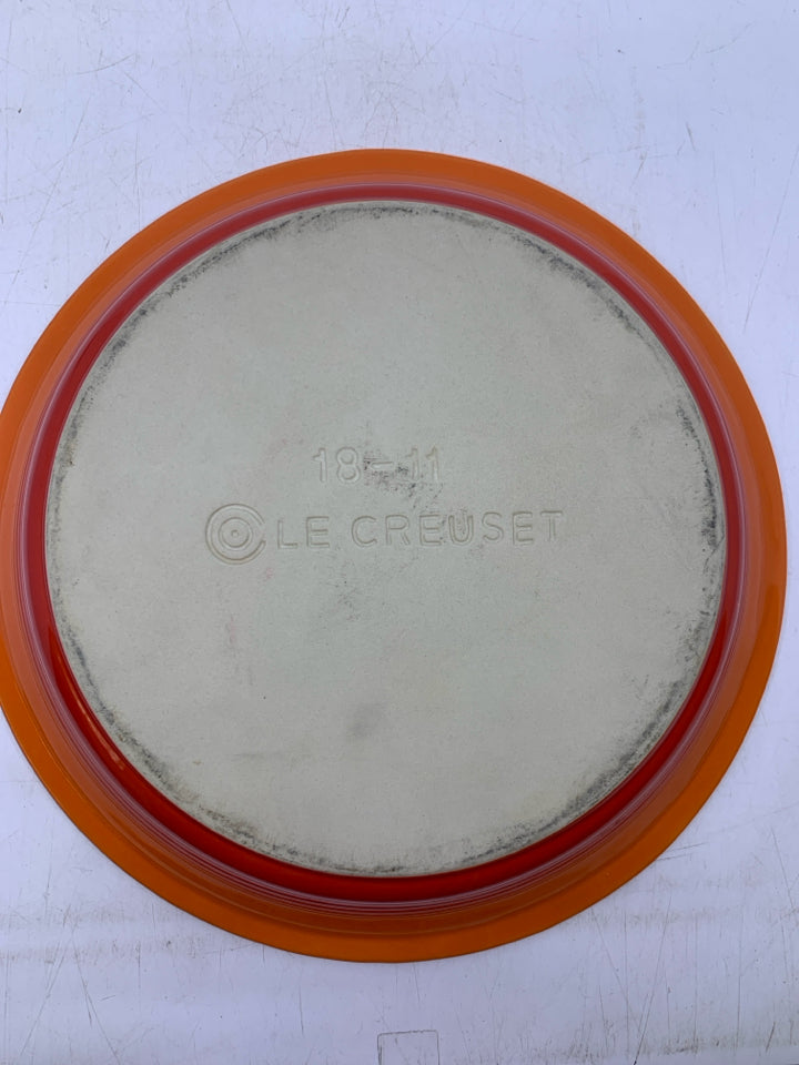 ORANGE OMBRE PIE PLATE W/ DIVET EDGE.