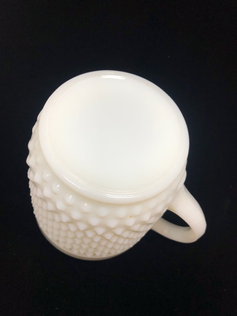 VTG HOBNAIL MILK GLASS PITCHER.