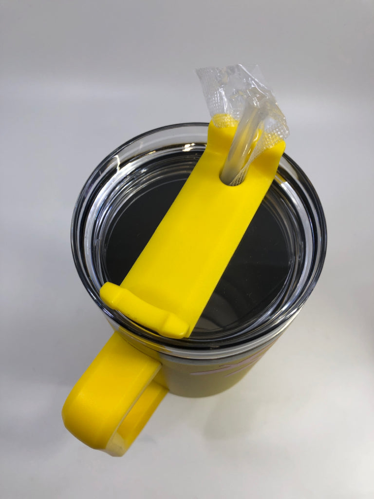 NEW SOFTBALL TUMBLER W/STRAW.