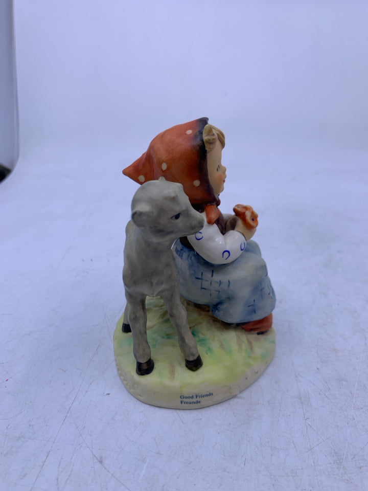 VTG GOOD FRIENDS #182 GIRL W/ LAMB.