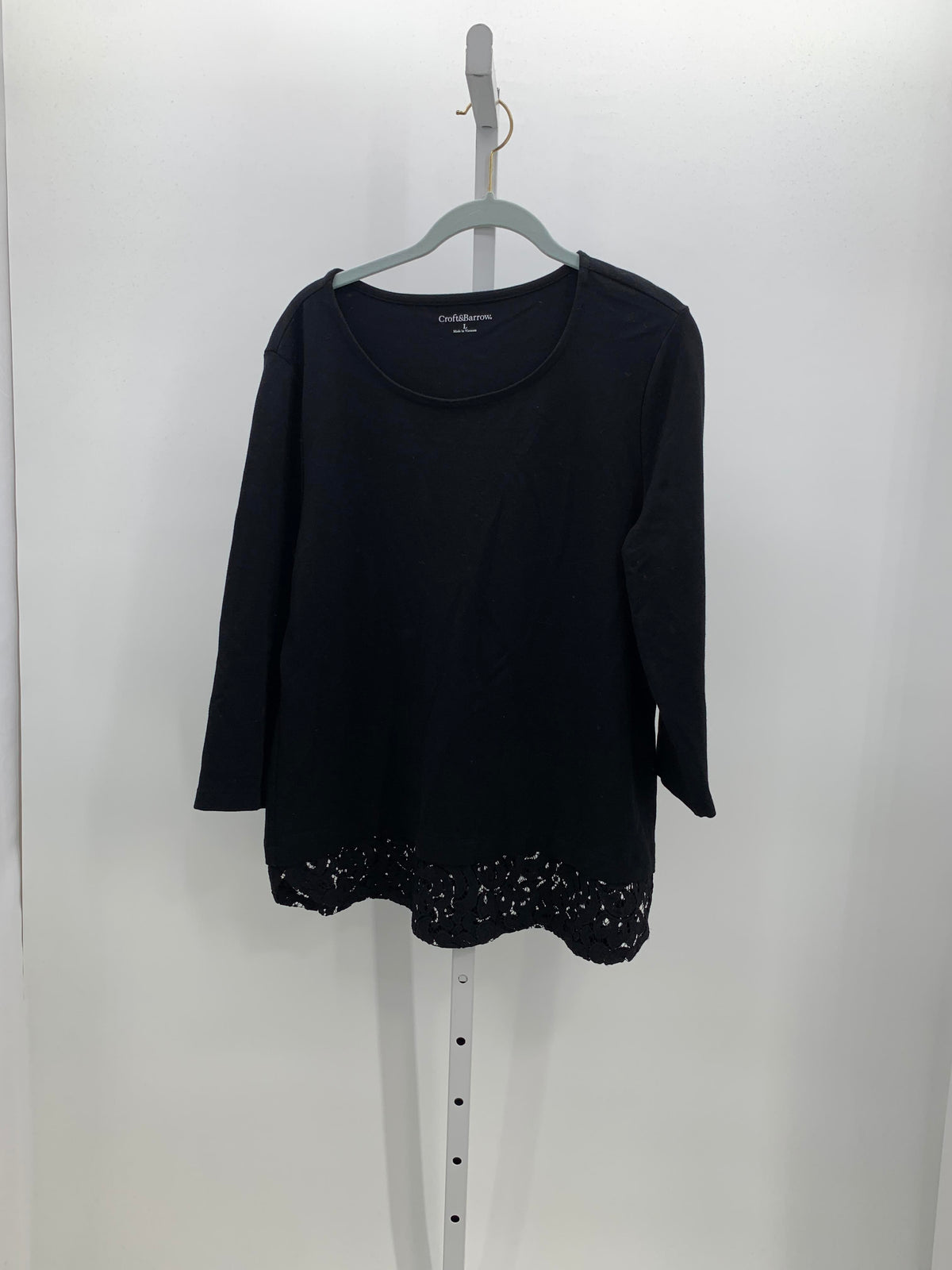 Croft & Barrow Size Large Misses 3/4 Sleeve Shirt
