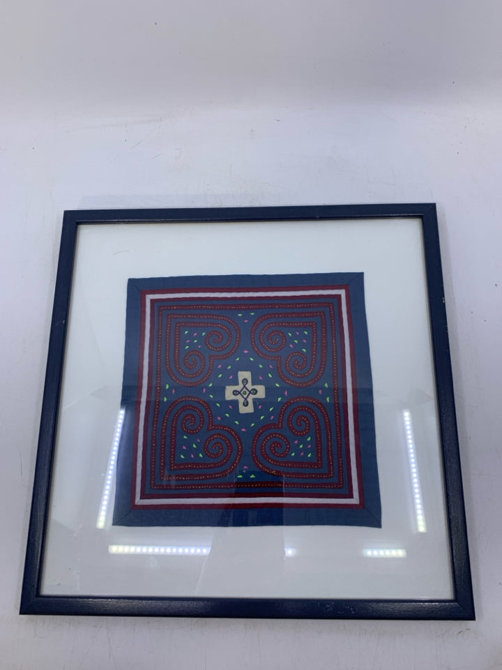 FRAMED FABRIC BLOCK.