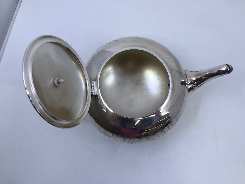 5PC VTG TEA SET- TEAPOT, COFFEE POT, TRAY, CREAM, SUGAR- WM MOUNT.