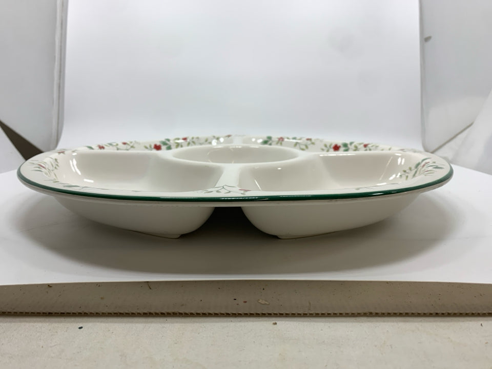 PFALTZGRAFF WINTERBERRY DIVIDED SERVING PLATTER.