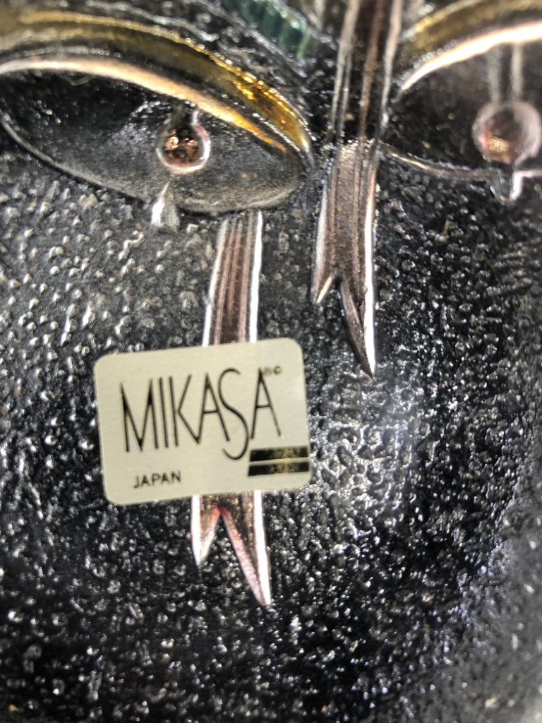 MIKASA CANDY BOWL W/ EMBOSSED COLORFUL BELLS.