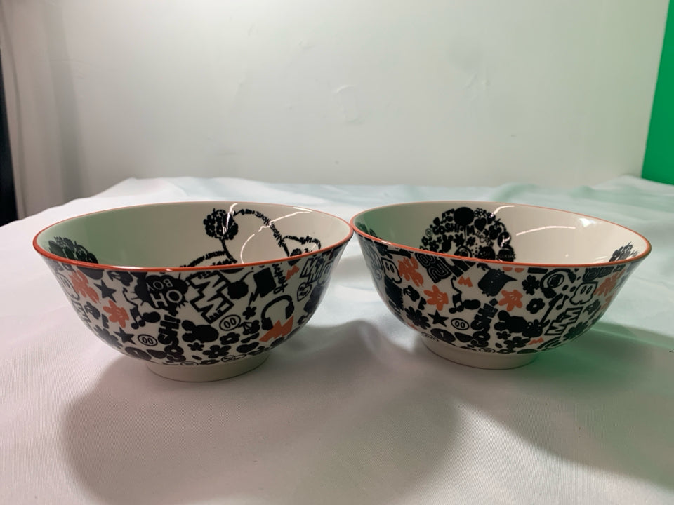 2 MICKEY MOUSE BOWLS.