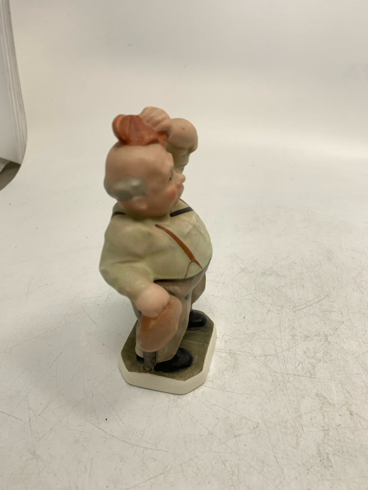 VTG FRIEDEL GERMAN MAN WIPING SWEAT OFF HEAD FIGURINE.