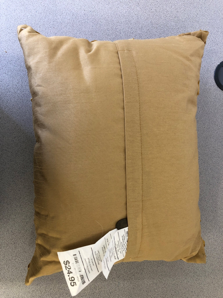 GOLD RUFFLE PILLOW.