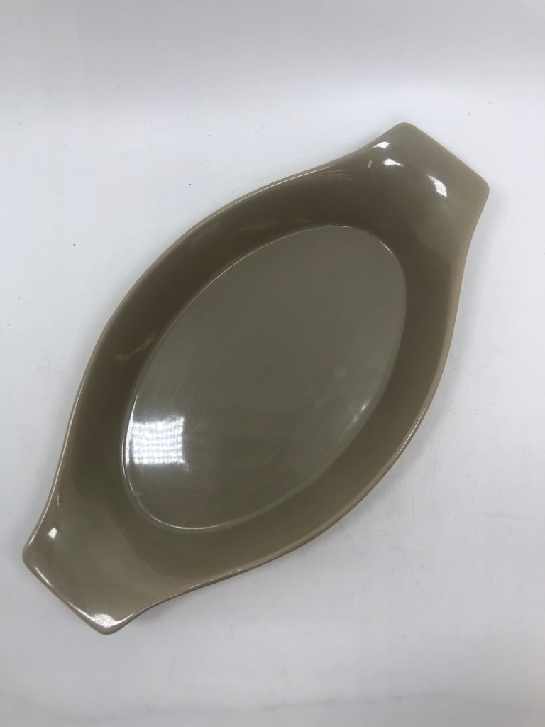 ARTIS GREY CERAMIC OVAL AU GRATIN BAKER.