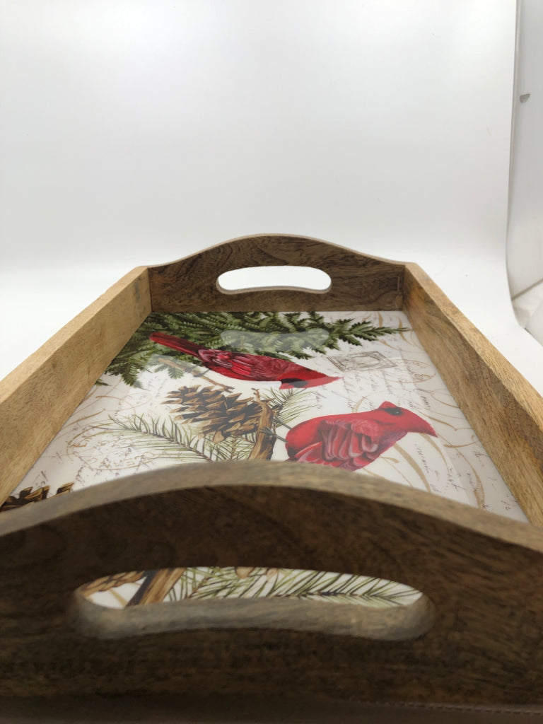 RUSTIC CARDINAL TRAY.