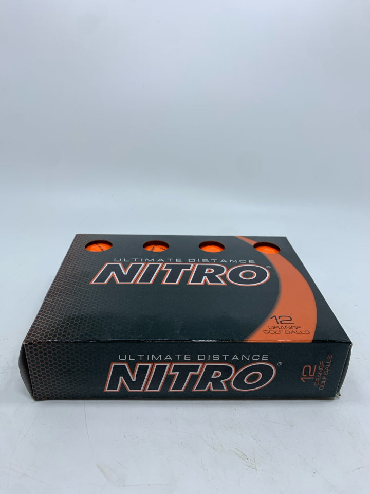 NIB NITRO 12 ORANGE GOLF BALLS.