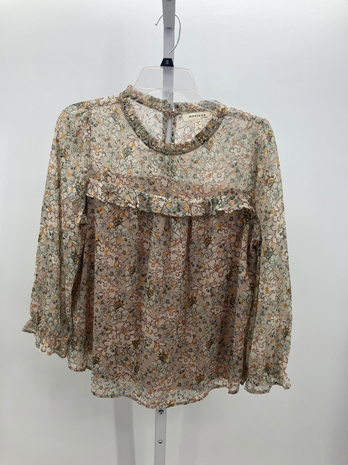 monteau Size Large Juniors Long Sleeve Shirt