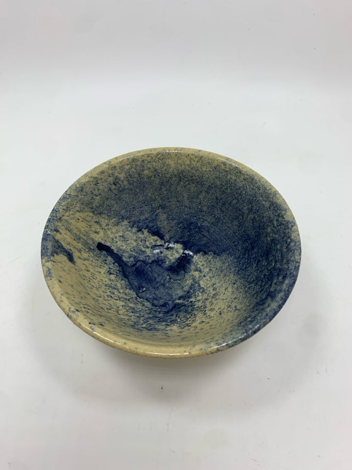 BLUE AND TAN POTTERY BOWL 5.