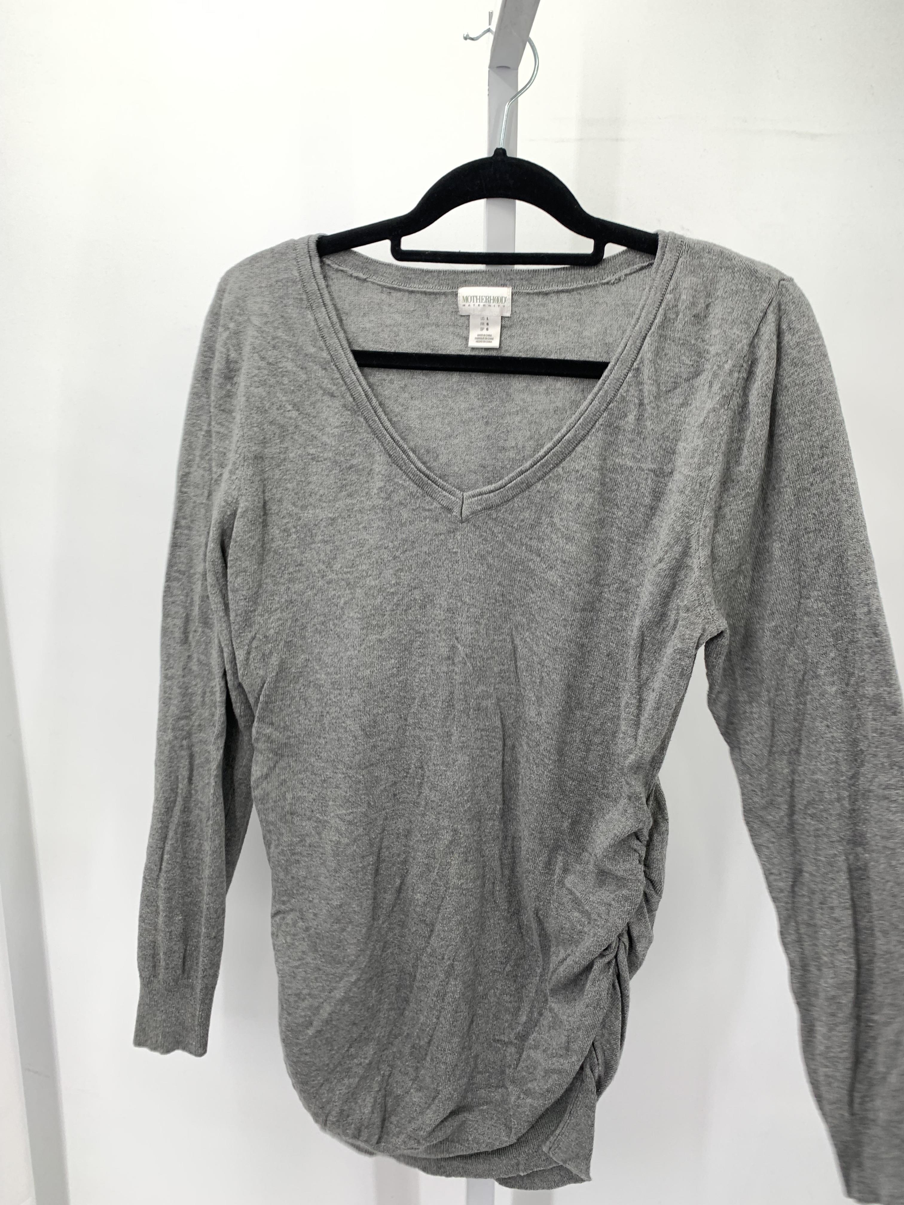 Motherhood Grey Size Large Maternity Long Sleeve Sweater