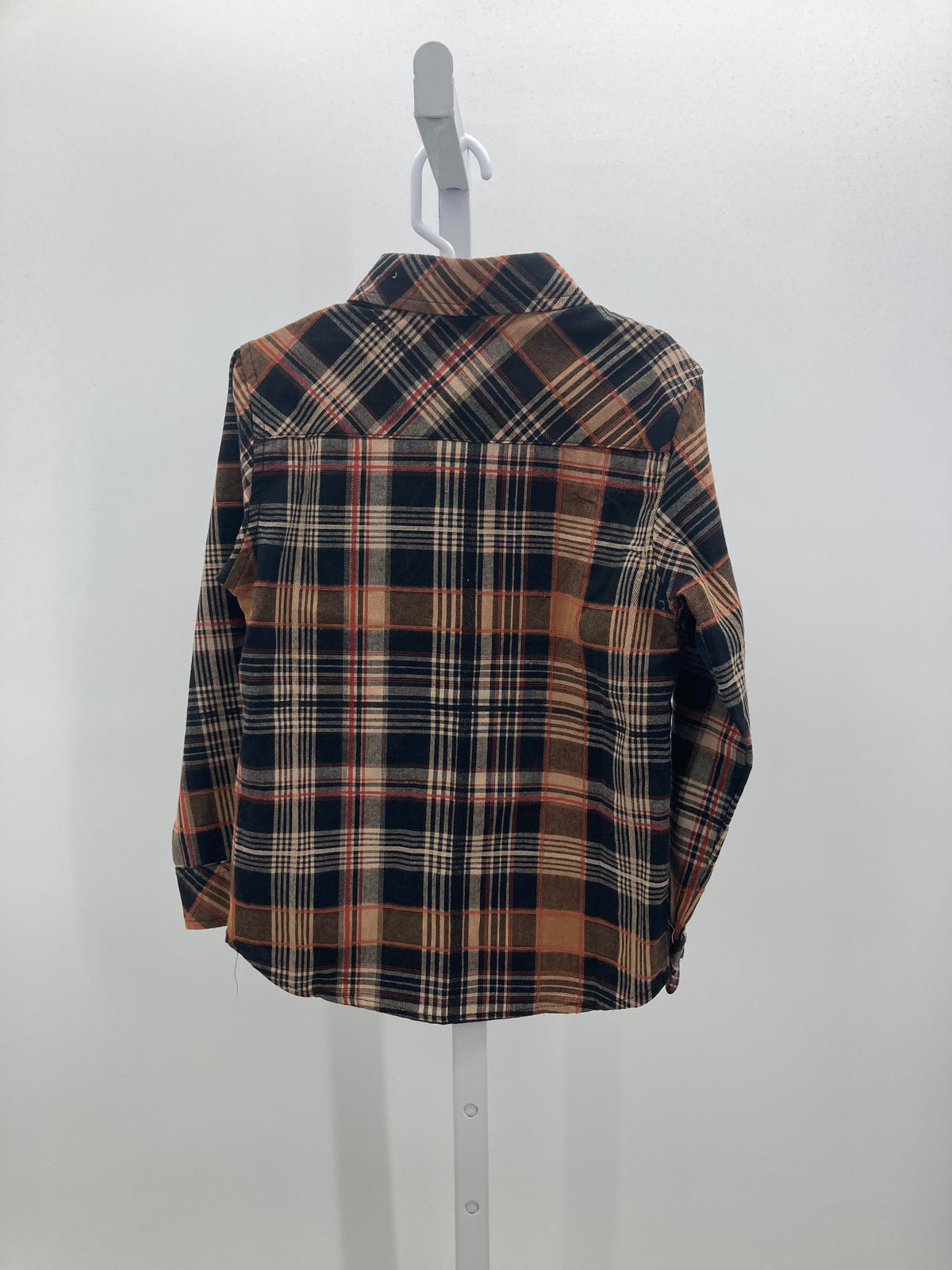 BROWN PLAID BTN DOWN.