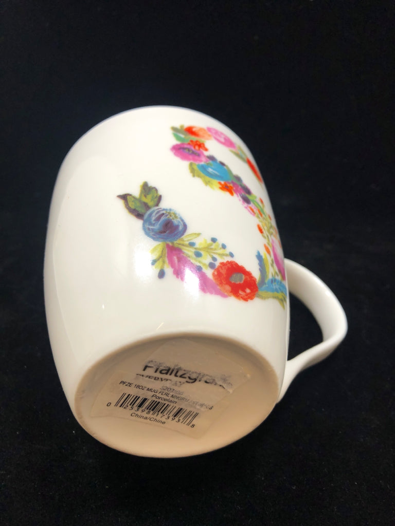 PFALTZGRAFF "S" FLORAL MUG.