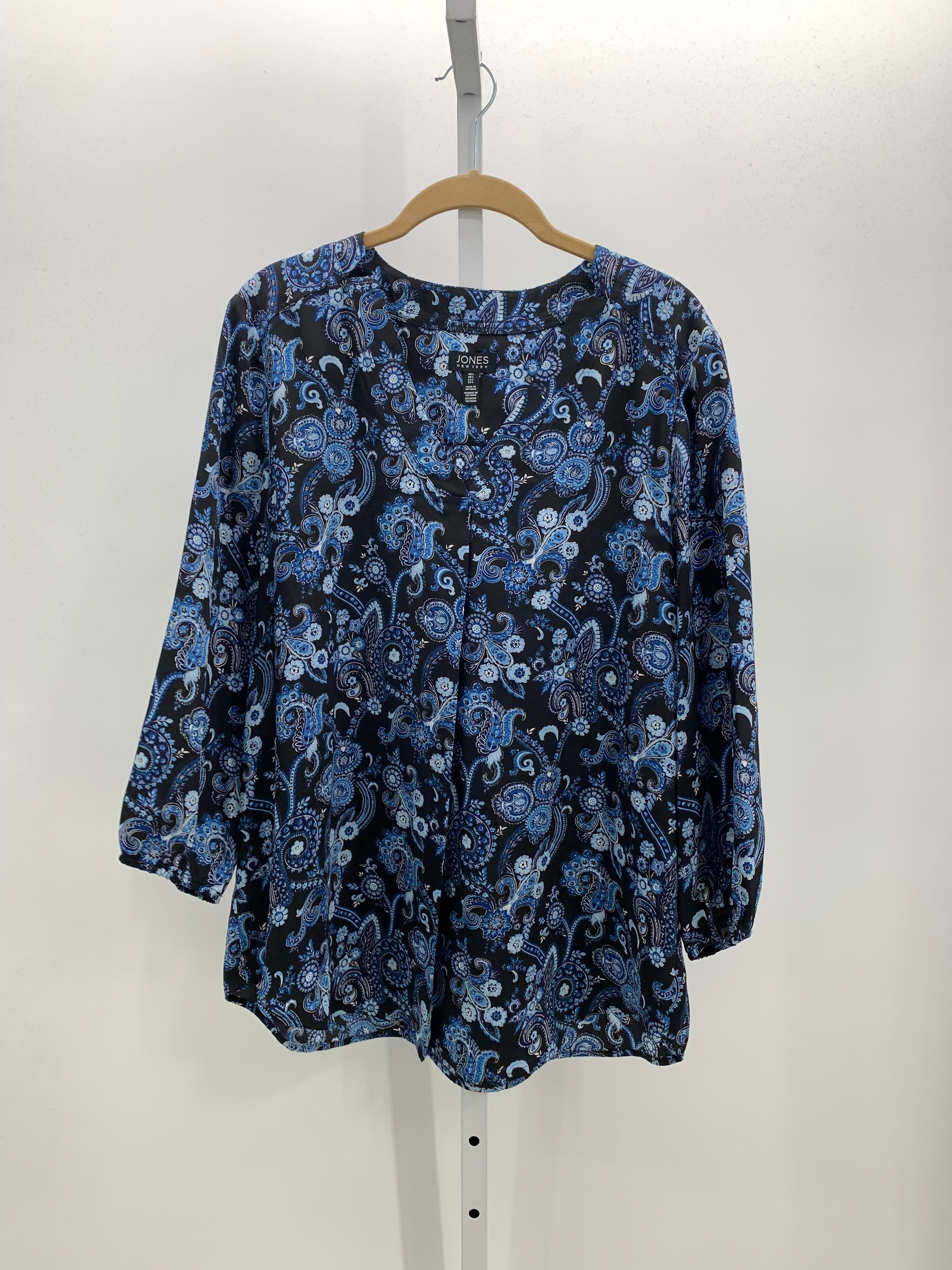 Jones New York Size Large Misses 3/4 Sleeve Shirt