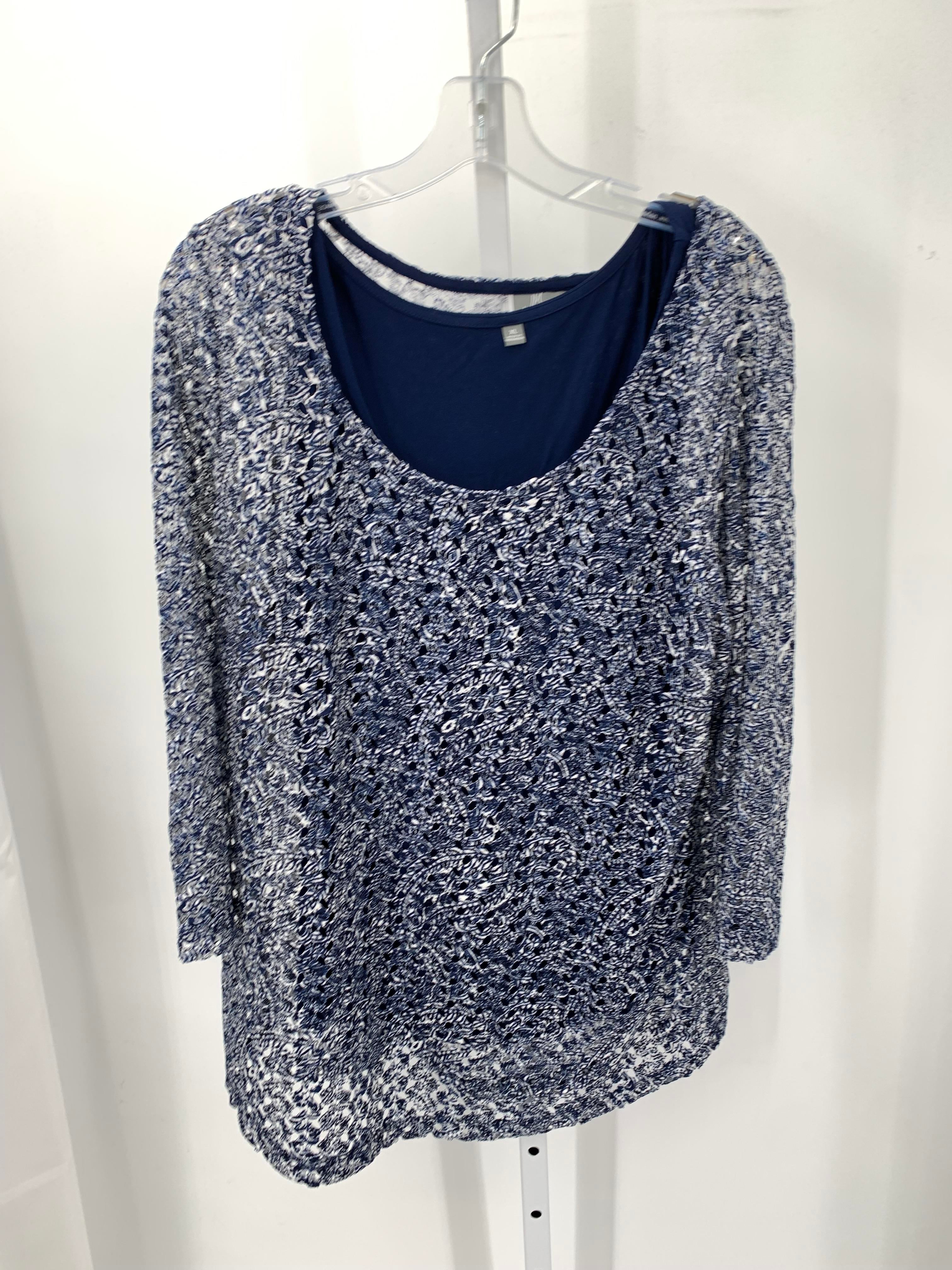 JM Collection Size Extra Large Misses 3/4 Sleeve Shirt