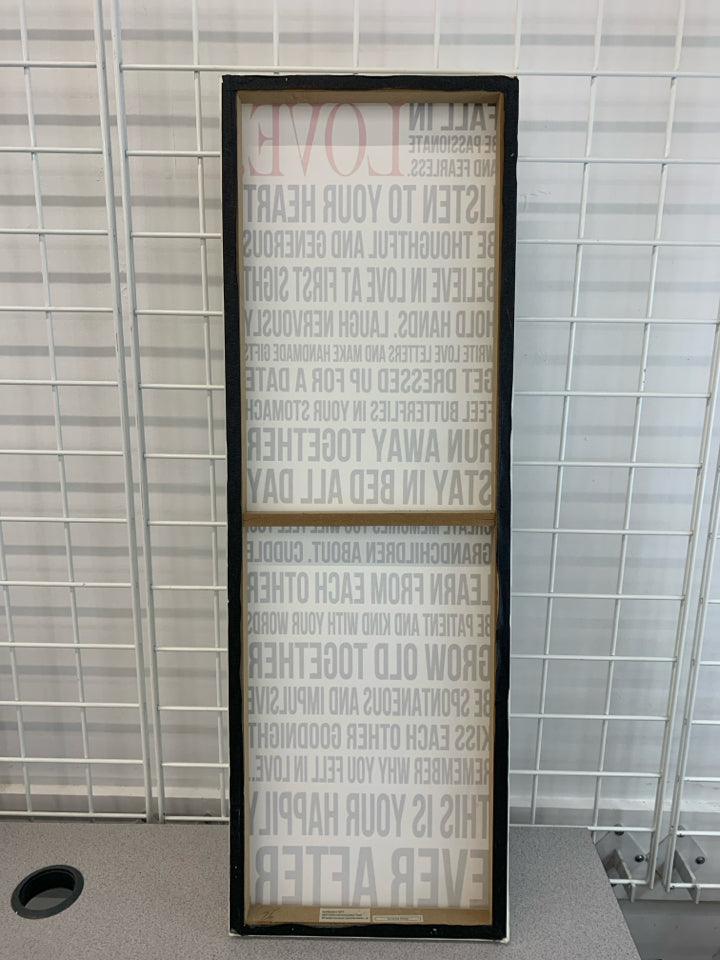FALL IN LOVE CANVAS WALL DECOR.