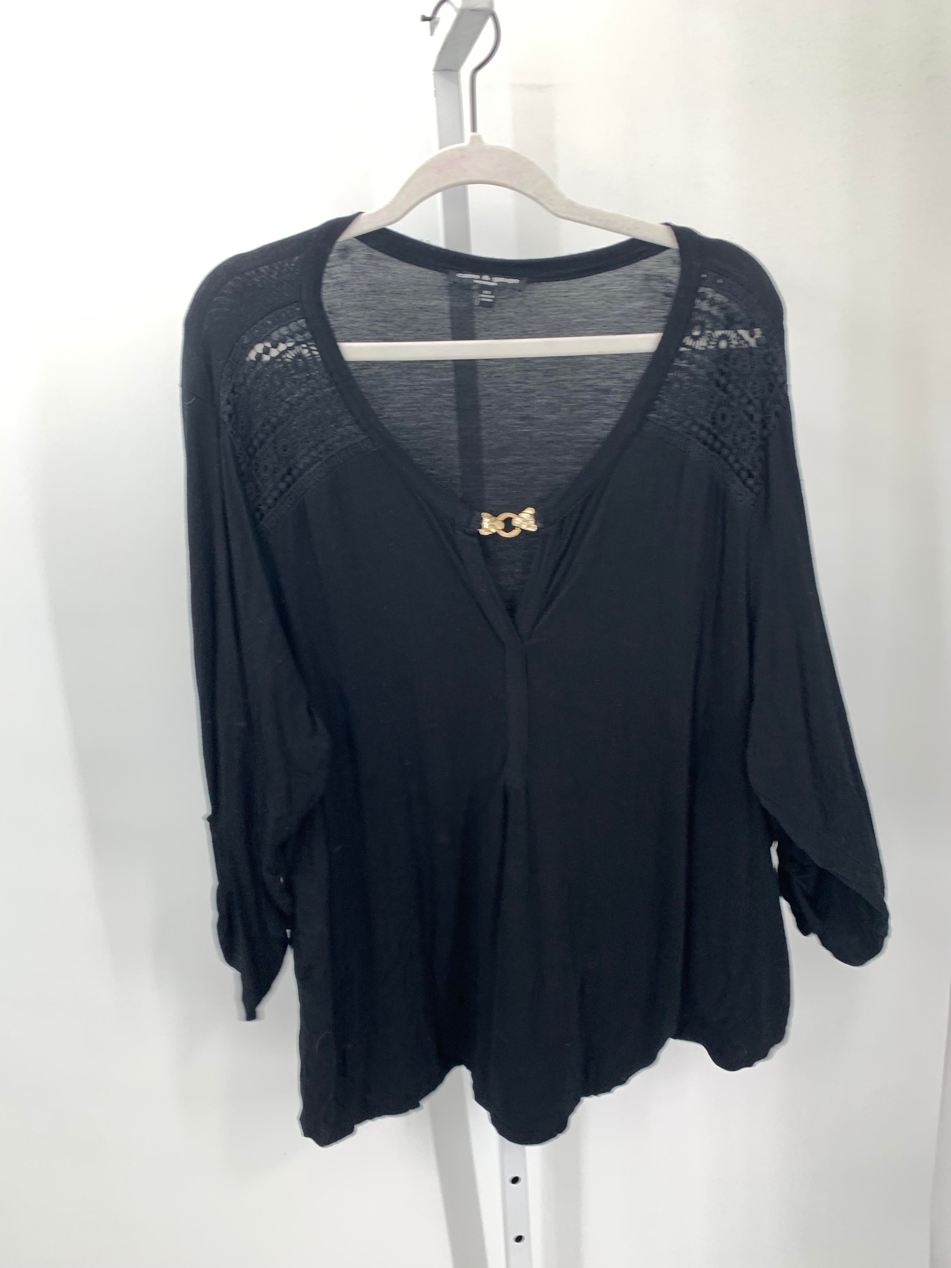 Cable & Gauge Size 3X Womens 3/4 Sleeve Shirt