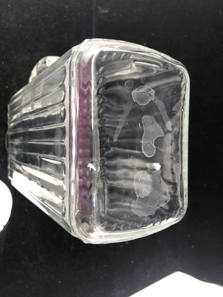 GLASS RIBBED MARTHA STEWART PITCHER.