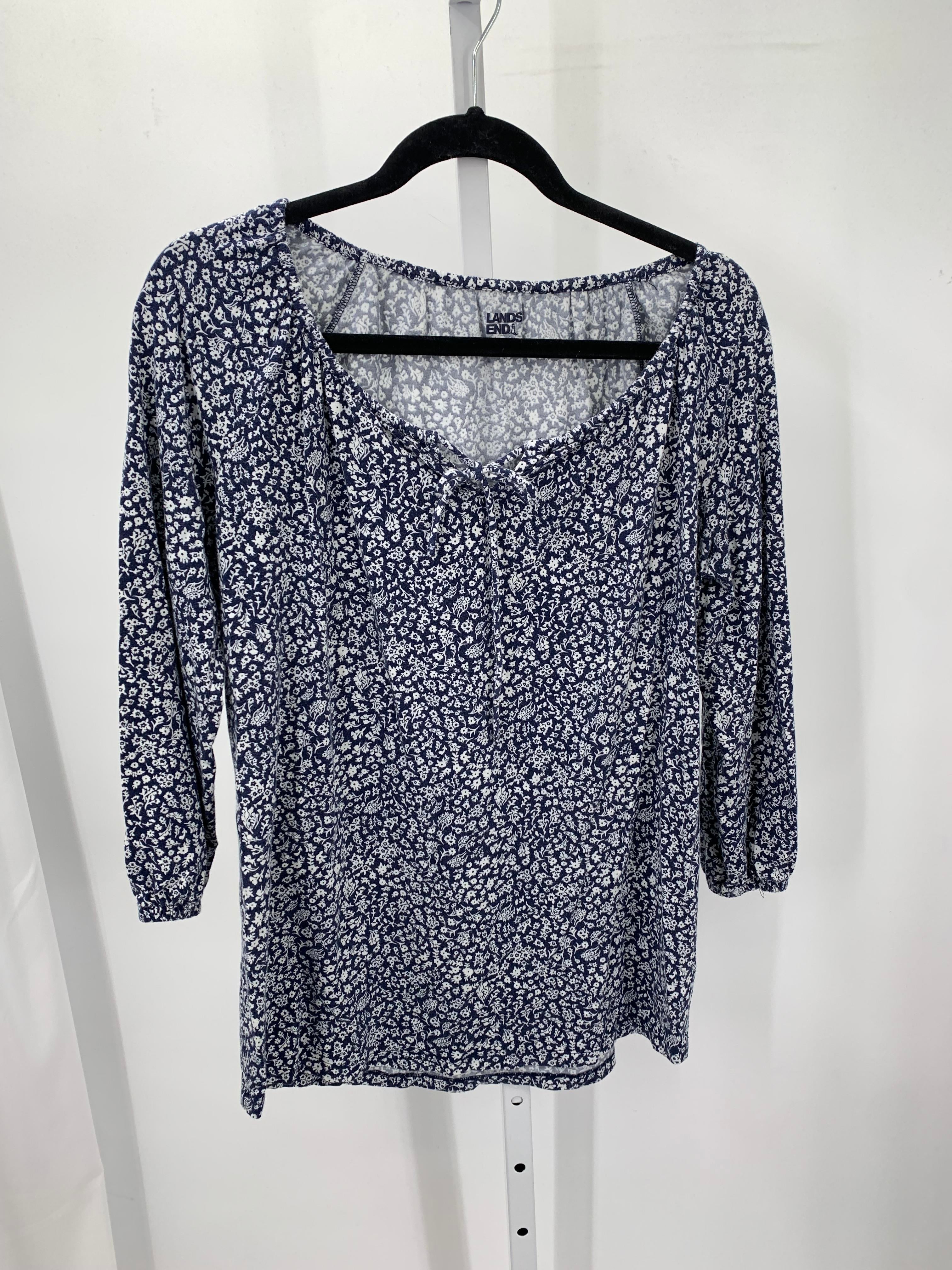 Lands End Size Medium Misses 3/4 Sleeve Shirt