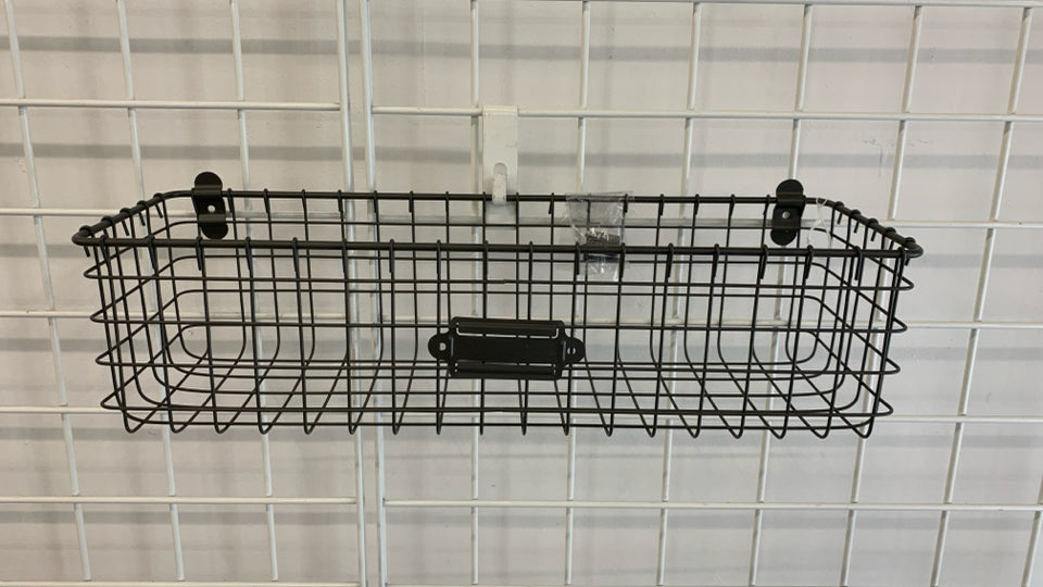 GREY WIRE BASKET.
