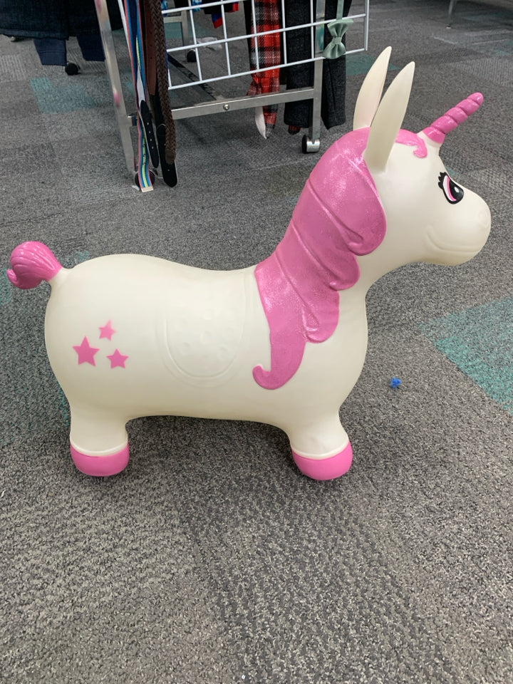 WHITE/PINK BOUNCY UNICORN