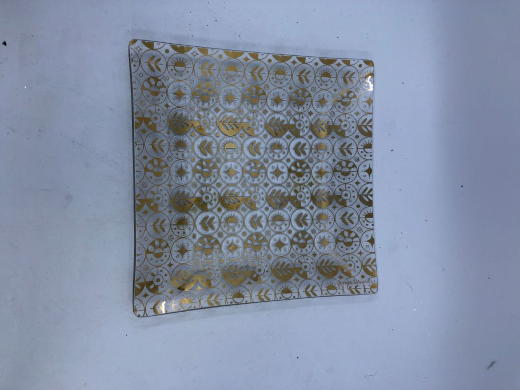 VTG MCM 22K GOLD SERVING DISH- GEORGE BRIARD.