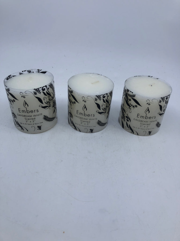 3 SHORT PILLAR CANDLE.