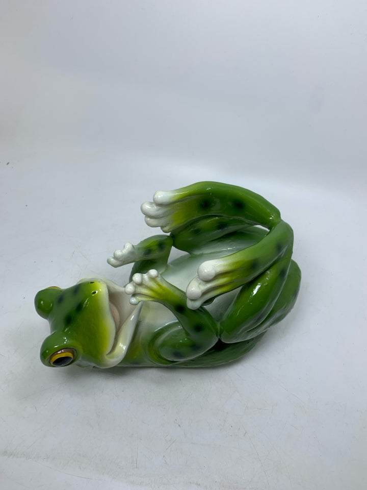 RESIN FROG WINE BOTTLE HOLDER.