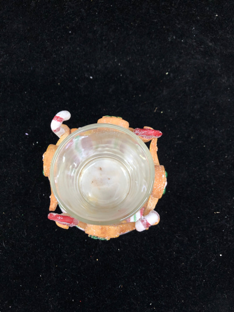 GINGERBREAD VOTIVE HOLDER.
