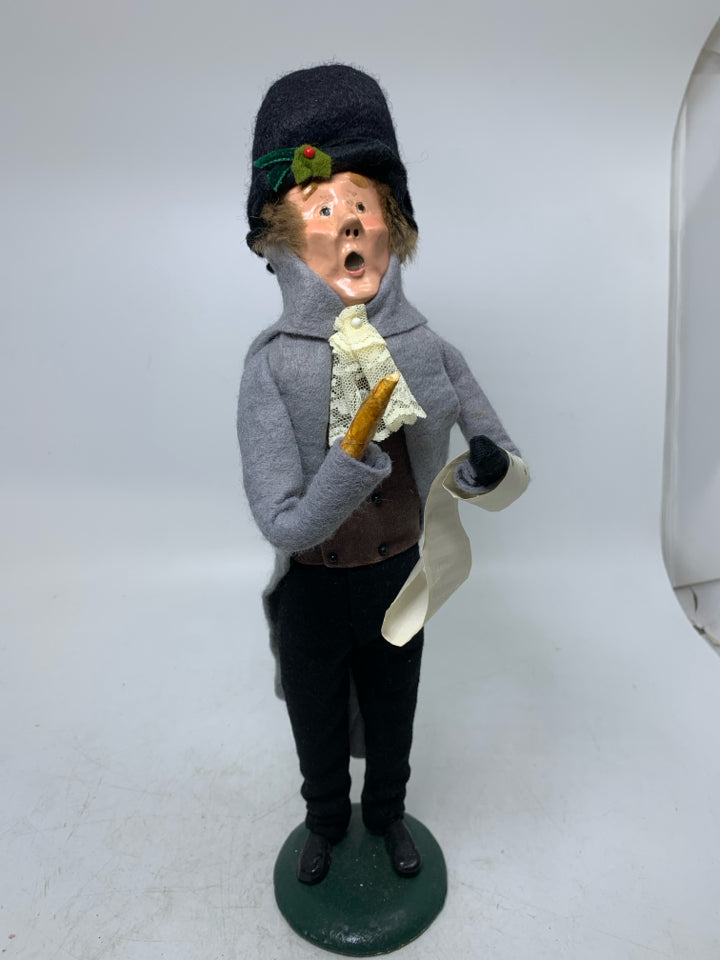 BYER'S CHOICE CAROLER W/ SCRIPT GREY JACKET 1985.