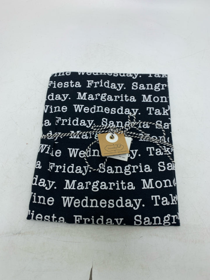 NWT DAYS OF THE WEEK W/ ALCOHOL NAMES KITCHEN TOWEL.