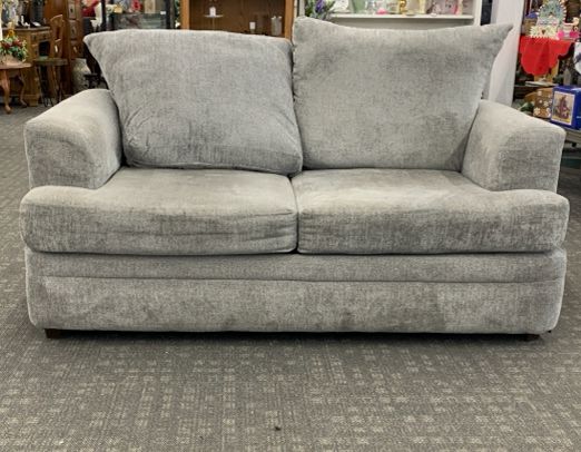 GREY LOVE SEAT.