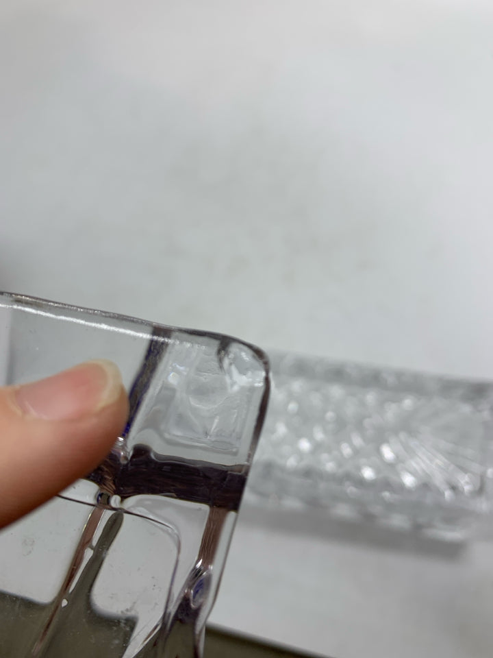 VTG LARGE LEAD CRYSTAL COVERED BUTTER DISH.