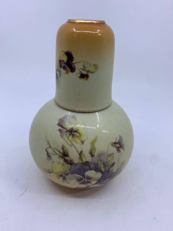 PANSIES CERAMIC BED SIDE CUP/PITCHER.