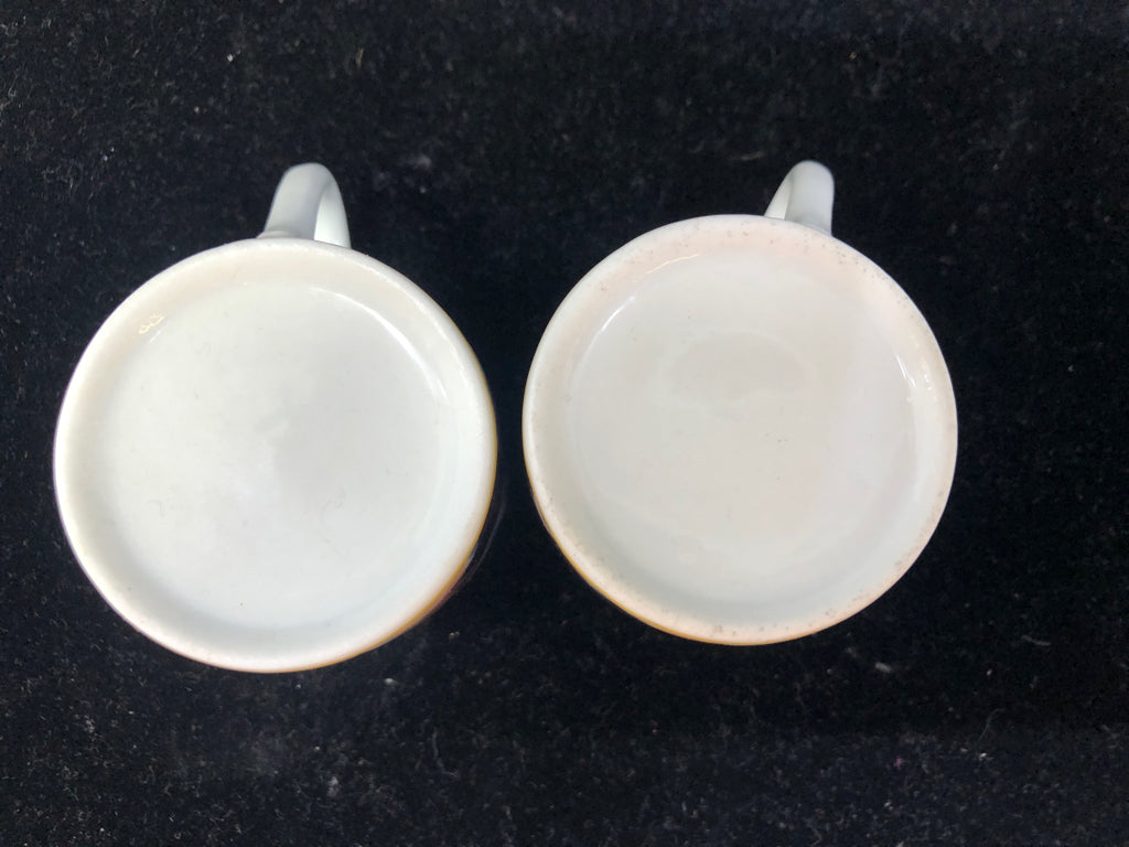 10PC ART DECO STYLE CUP/ SAUCER SET - 5 CUPS, 5 SAUCERS.