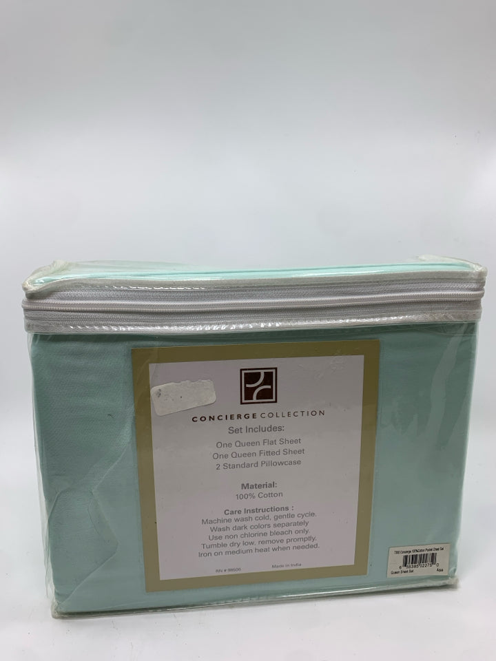 NIP SEAFOAM GREEN QUEEN SIZE SHEET SET