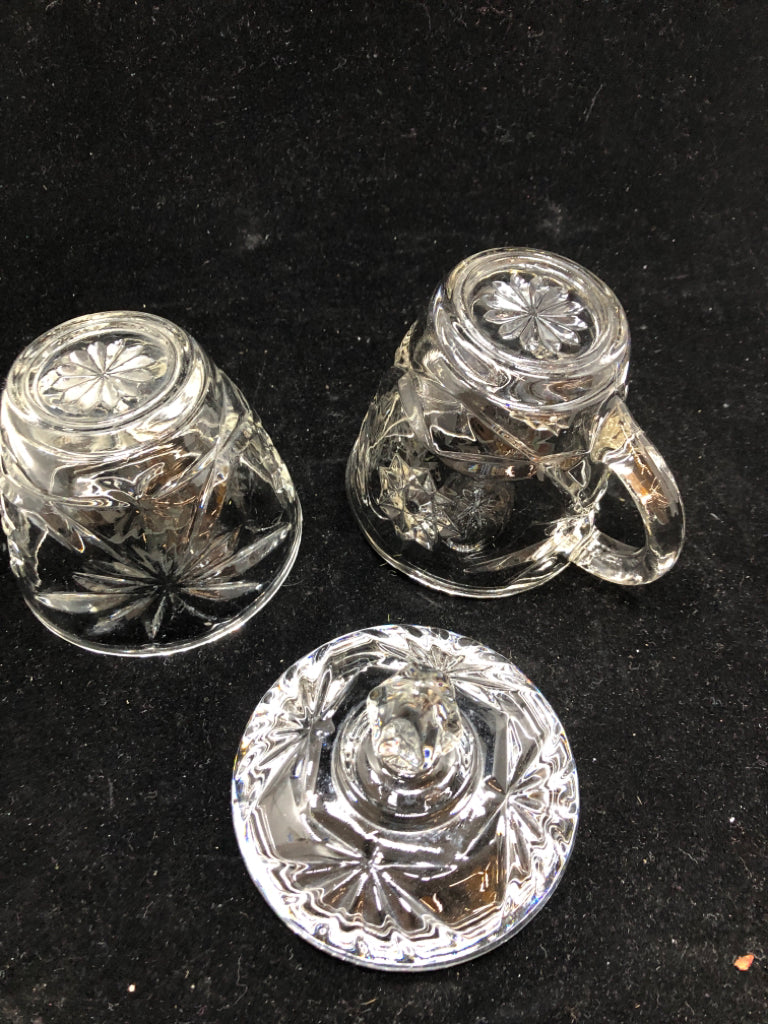 2pc VTG CUT GLASS CREAM + SUGAR SET