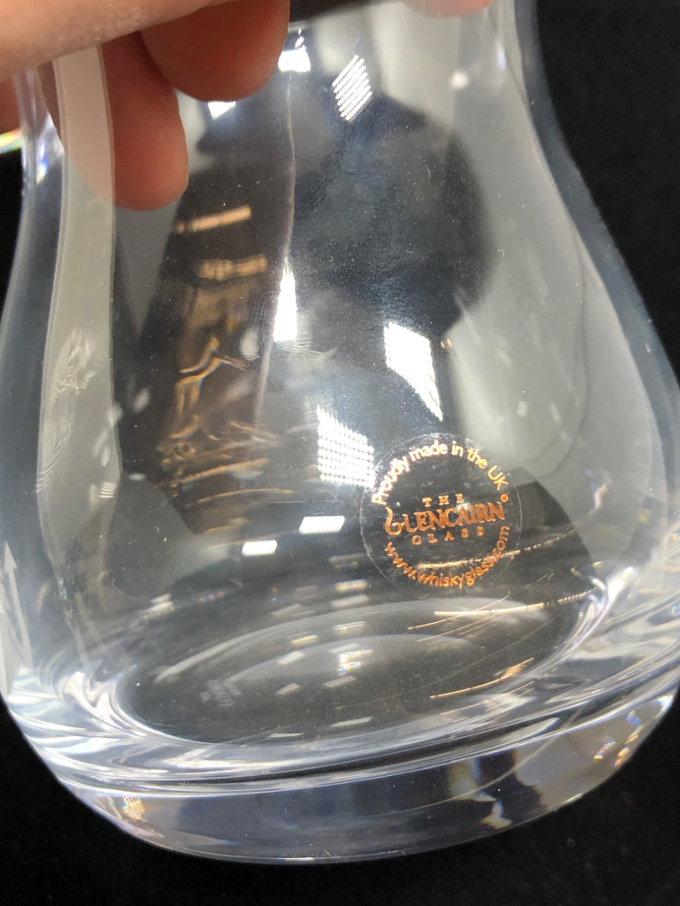 4 CLEAR NAUTICAL WHISKEY GLASSES.