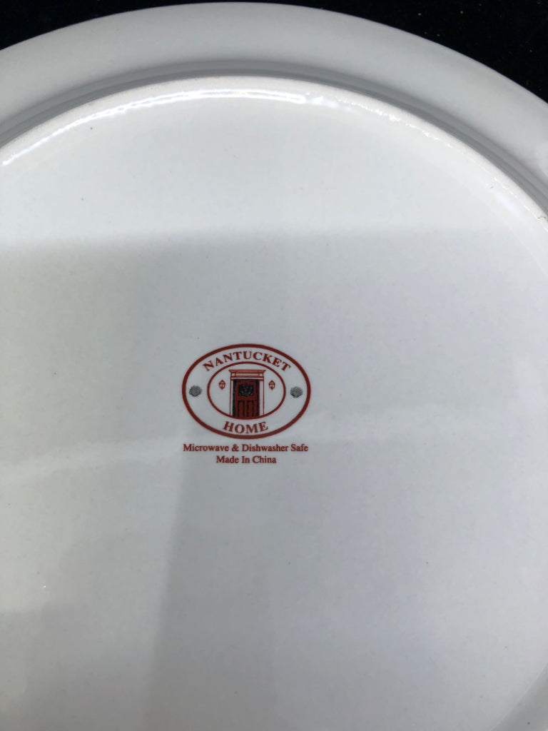 2 SNOWMEN PLATES W/ RED POLKA DOT EDGE.