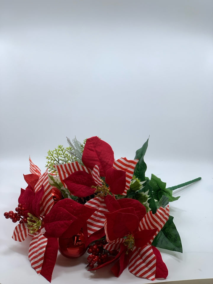 FAUX POINSETTIA BUNCH.