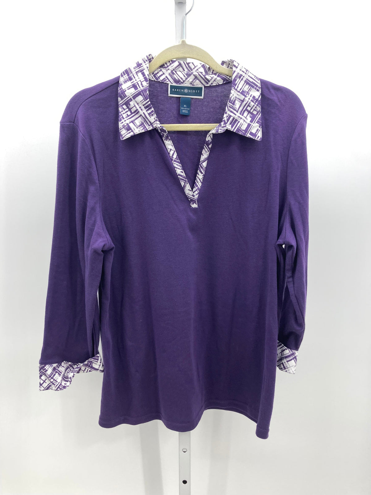 Karen Scott Size Extra Large Misses 3/4 Sleeve Shirt