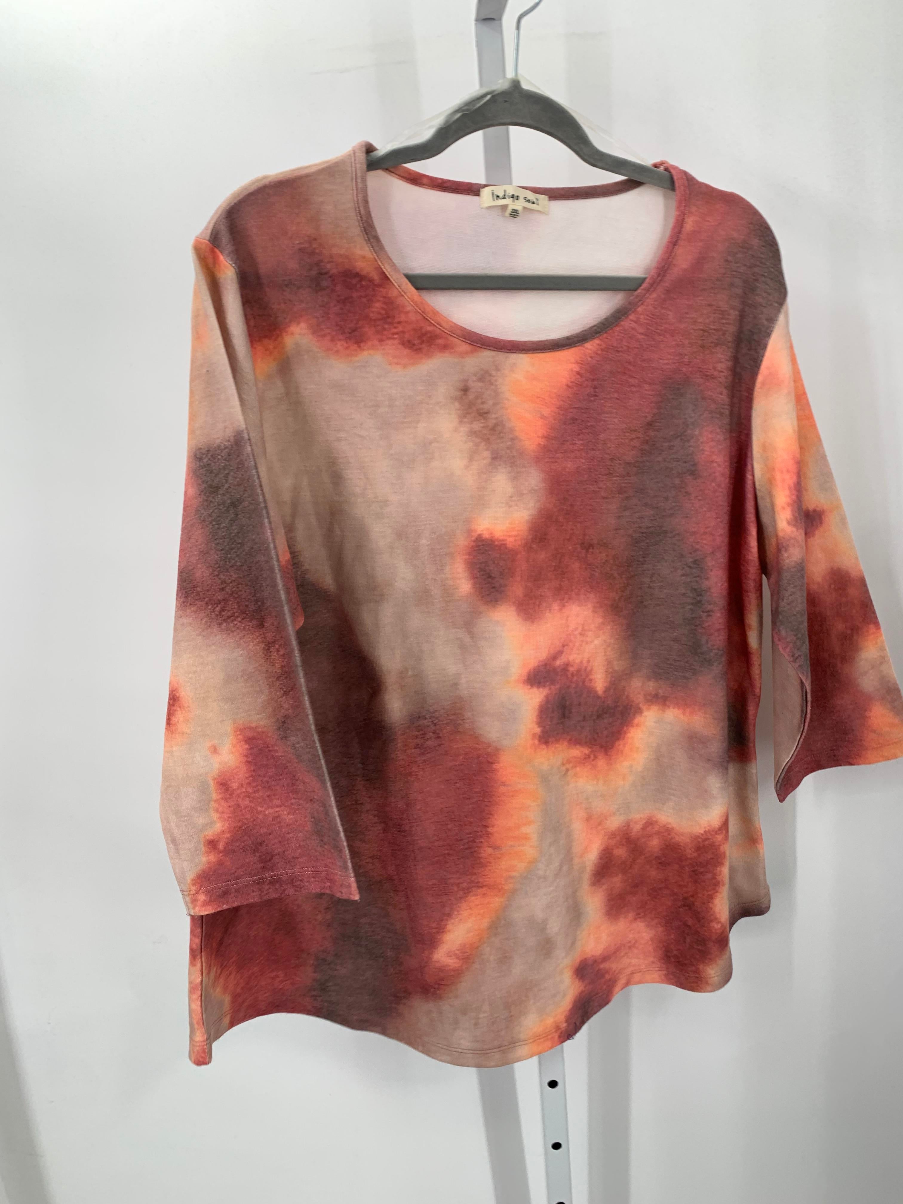 Size 2X Womens 3/4 Sleeve Shirt