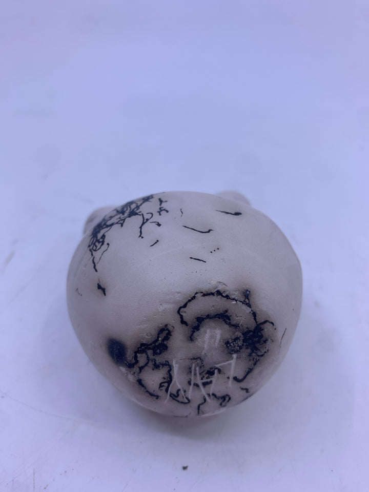 DELICATE BLACK AND WHITE CERAMIC VASE W 2 OPENINGS.