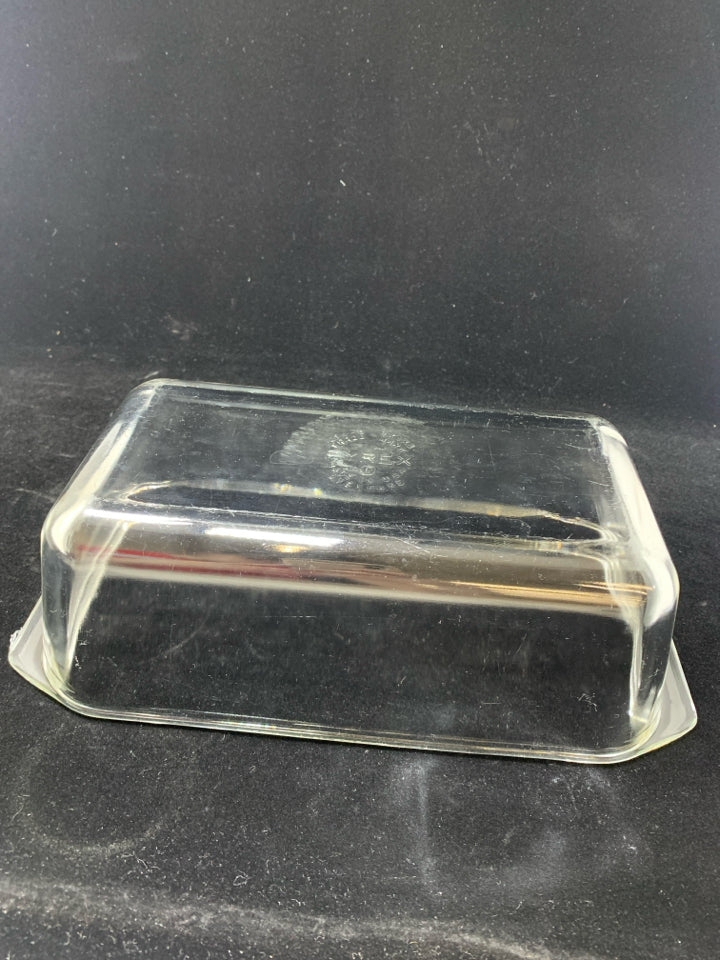 GLASS PYREX LOAF BAKING DISH.