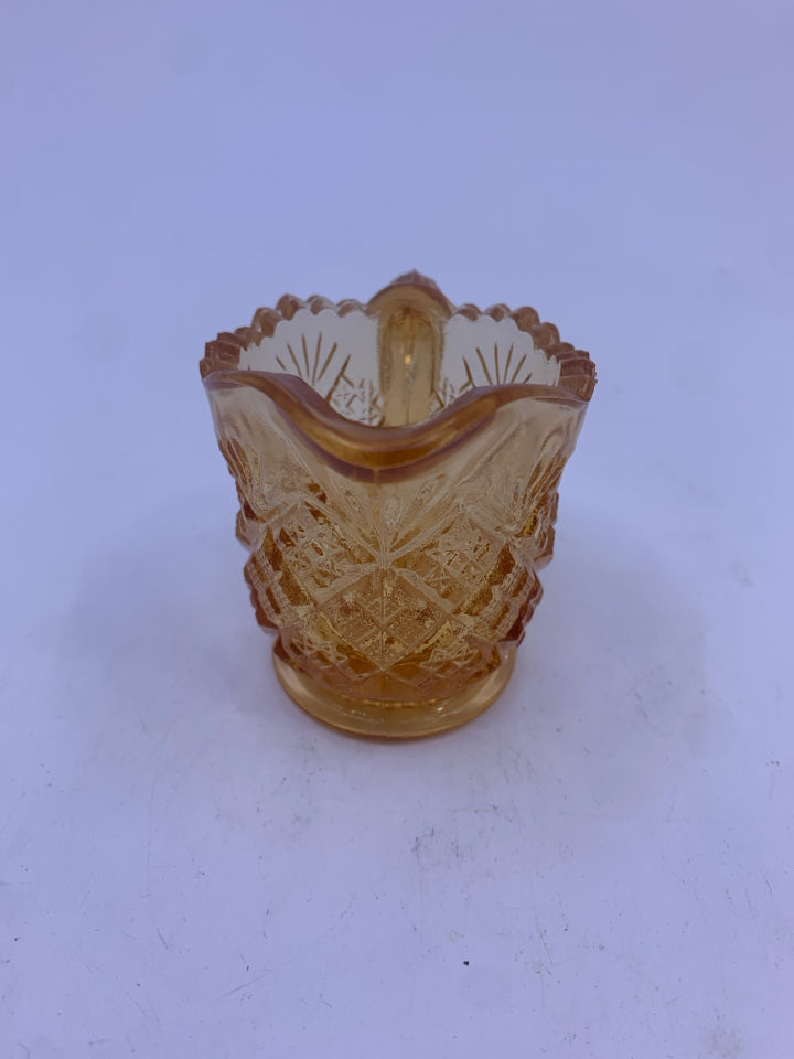 VTG SMALL ORANGE PITCHER TOOTHPICK HOLDER.